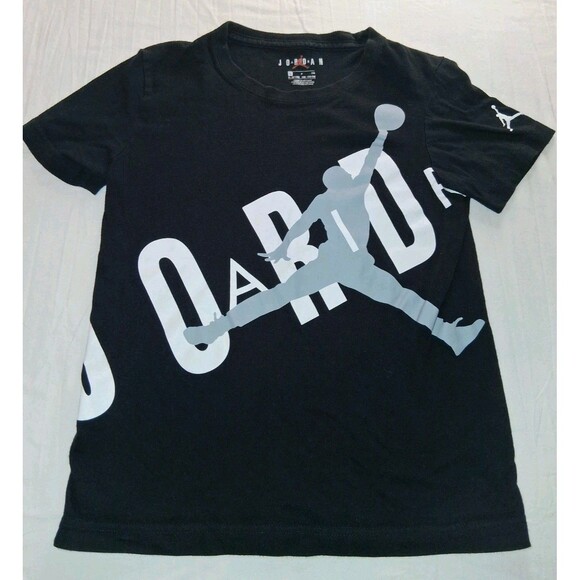 Rare Jordan Jumpman Black Graphic Size Kids 8-10 Tee Shirt - Picture 1 of 4